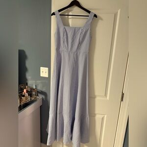 CBR Blue and White Striped Maxi Dress